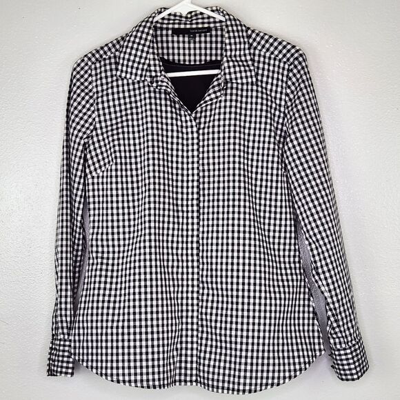 Boneyard Threadz B&W Checkered Button Up Shirt With Floral Skull Medium - Picture 2 of 8